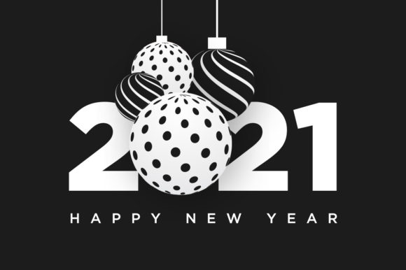 2021 Happy New Year in Black and White: A Timeless Celebration Aesthetic
