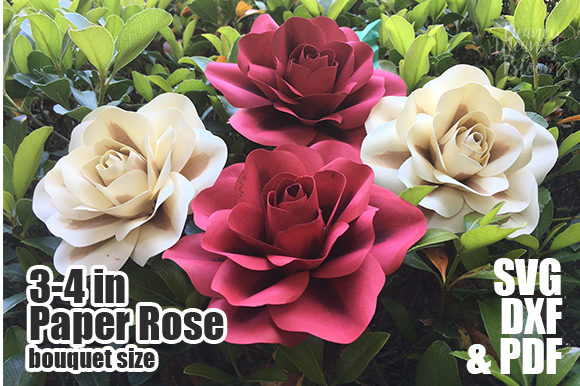 3 to 4 Inch Paper Rose Template for Crafters and Professionals