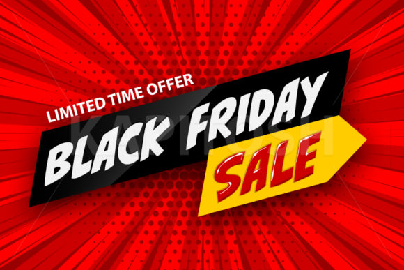 Comic Book Cartoon Black Friday Sale Tag