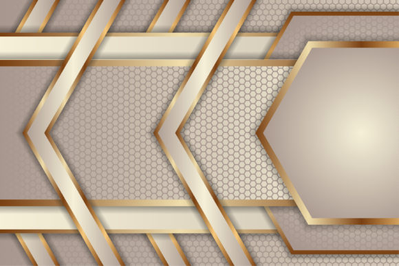 Hexagon Gold Brown Geometric Background