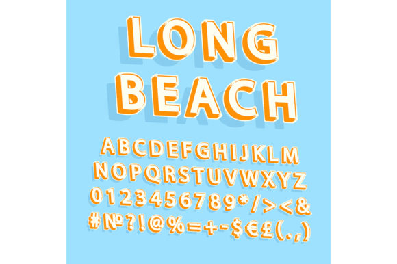 Long Beach Vintage Vector Alphabet Set: Integrating Retro Typography into Modern Workflows