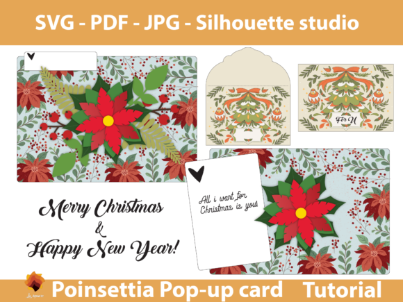 Poinsettia Pop-up 5x7 Greeting Card