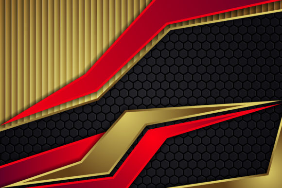 Red Gold Black Hexagon Background: Bold Design for Modern Spaces and Brands